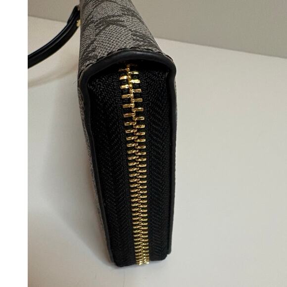 Michael Kors Jet Set Large Wallet Wristlet Signature Black and Gray EUC - Picture 4 of 14